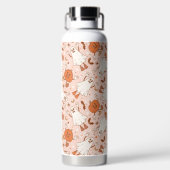 おもしろいレトロ幽霊およびジャッキ – O – ランタンパターン ウォーターボトル (背面)