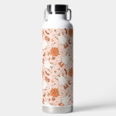 おもしろいレトロ幽霊およびジャッキ – O – ランタンパターン ウォーターボトル (正面)