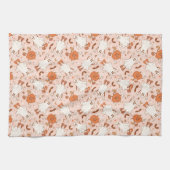 おもしろいレトロ幽霊およびジャッキ – O – ランタンパターン キッチンタオル (横)