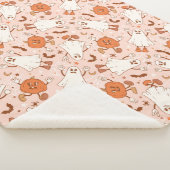 おもしろいレトロ幽霊およびジャッキ – O – ランタンパターン シェルパブランケット (3/4)