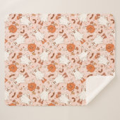 おもしろいレトロ幽霊およびジャッキ – O – ランタンパターン シェルパブランケット (正面(横))