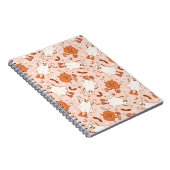 おもしろいレトロ幽霊およびジャッキ – O – ランタンパターン ノートブック (右側)