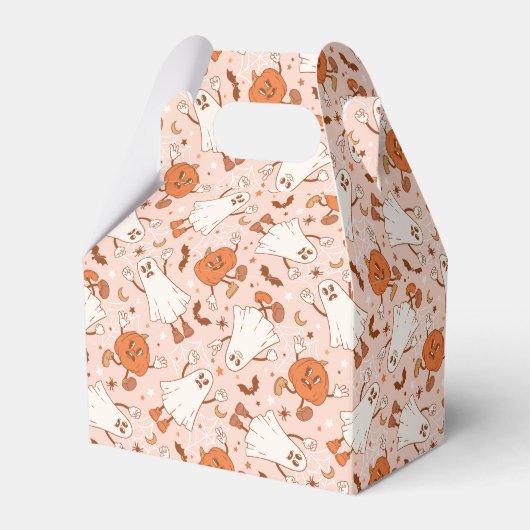 おもしろいレトロ幽霊およびジャッキ – O – ランタンパターン フェイバーボックス (正面サイド)