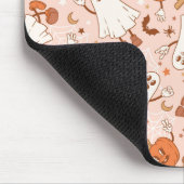 おもしろいレトロ幽霊およびジャッキ – O – ランタンパターン マウスパッド (コーナー)