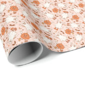 おもしろいレトロ幽霊およびジャッキ – O – ランタンパターン ラッピングペーパー (ロールコーナー)