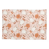 おもしろいレトロ幽霊およびジャッキ – O – ランタンパターン 枕カバー (裏面)