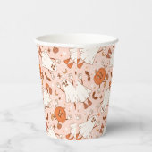 おもしろいレトロ幽霊およびジャッキ – O – ランタンパターン 紙コップ (右)