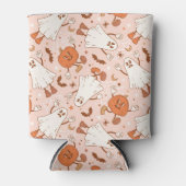 おもしろいレトロ幽霊およびジャッキ – O – ランタンパターン 缶クーラー (正面)