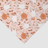 おもしろいレトロ幽霊およびジャッキ – O – ランタンパターン 薄葉紙 (詳細)