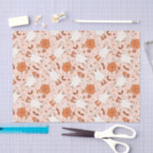 おもしろいレトロ幽霊およびジャッキ – O – ランタンパターン 薄葉紙 (クラフト)