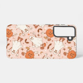 おもしろいレトロ幽霊およびジャッキ – O – ランタンパターン SAMSUNG GALAXYケース (裏面横)