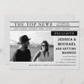 おもしろいレトロ新聞ページニュース白黒写真 セーブザデート (正面/裏面)