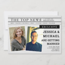 おもしろいレトロ新聞ユニークヘッドラインのニュース写真