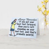 おもしろいレトロ最高の足 カード (黄色い花)