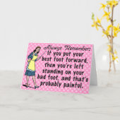 おもしろいレトロ最高の足 カード (黄色い花)