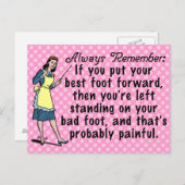 おもしろいレトロ最高の足 ポストカード (正面/裏面)