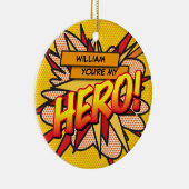 おもしろいレトロ漫画ブックあなたはHERO セラミックオーナメント (右)