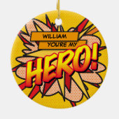 おもしろいレトロ漫画ブックあなたはHERO セラミックオーナメント (裏面)