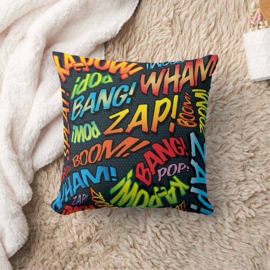 おもしろいレトロ漫画ブックアポップ・アートのートサウンド クッション (ブランケット)