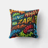 おもしろいレトロ漫画ブックアポップ・アートのートサウンド クッション (裏面)