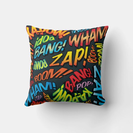おもしろいレトロ漫画ブックアポップ・アートのートサウンド クッション (裏面)