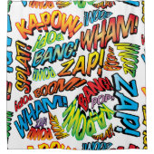 おもしろいレトロ漫画ブックアポップ・アートのートサウンド シャワーカーテン (正面)