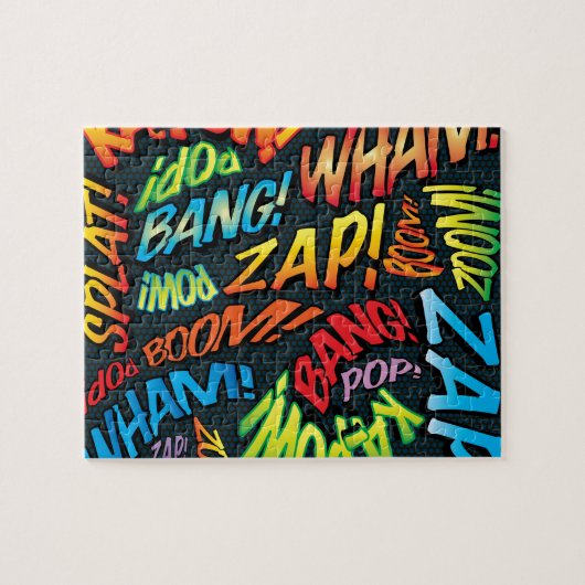 おもしろいレトロ漫画ブックアポップ・アートのートサウンド ジグソーパズル (横)