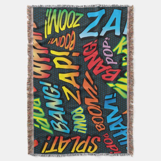 おもしろいレトロ漫画ブックアポップ・アートのートサウンド スローブランケット (正面縦)