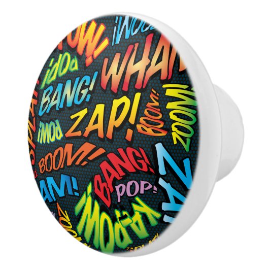 おもしろいレトロ漫画ブックアポップ・アートのートサウンド セラミックノブ (右)