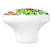 おもしろいレトロ漫画ブックアポップ・アートのートサウンド セラミックノブ (側面)