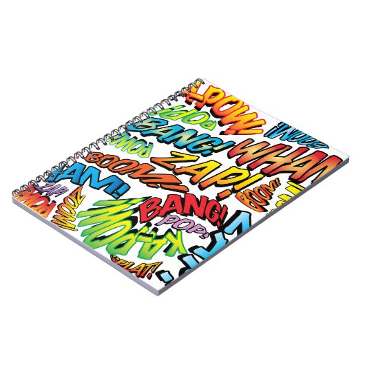 おもしろいレトロ漫画ブックアポップ・アートのートサウンド ノートブック (左側)