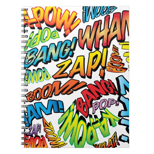 おもしろいレトロ漫画ブックアポップ・アートのートサウンド ノートブック (正面)