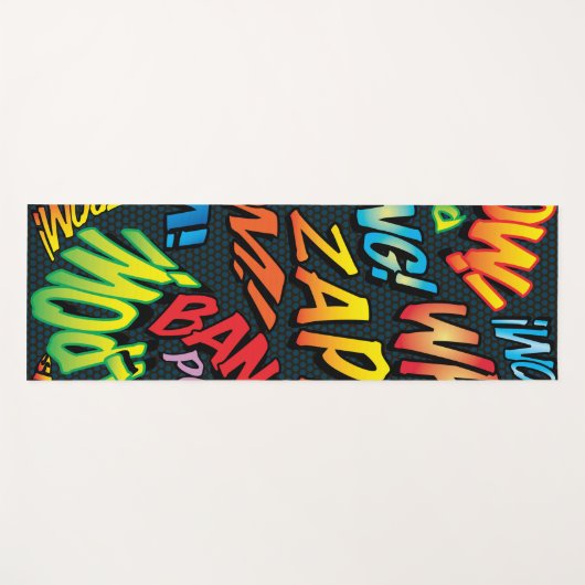 おもしろいレトロ漫画ブックアポップ・アートのートサウンド ヨガマット (正面(横))