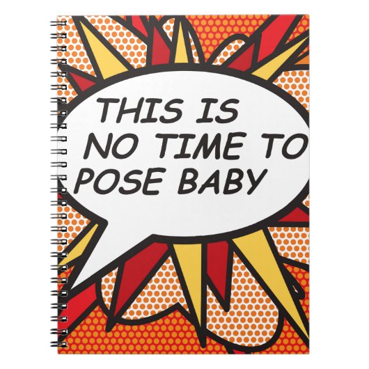 おもしろいレトロ漫画ブックアポップ・アートのート ノートブック (正面)