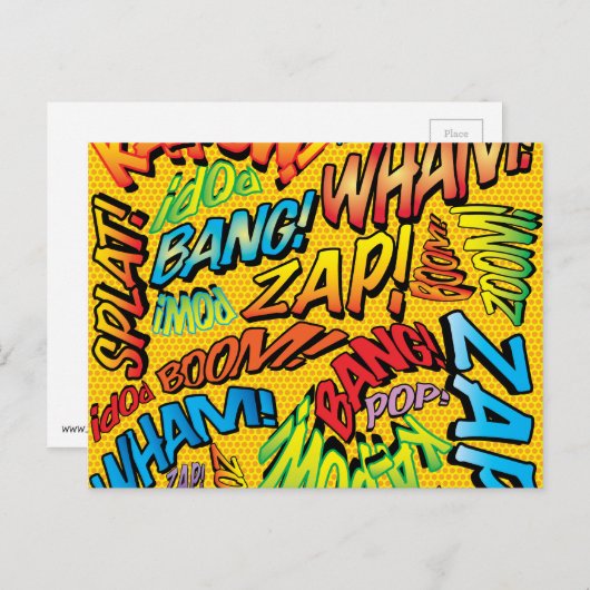 おもしろいレトロ漫画ブックアポップ・アートのート ポストカード (正面/裏面)