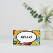 おもしろいレトロ漫画ブックスピーチバブルHELLO 名刺 (スタンド正面)