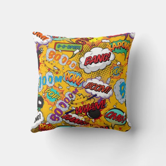 おもしろいレトロ漫画ブックポップ・アートのアートの爆発 クッション (裏面)