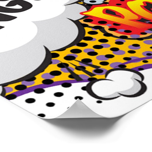 おもしろいレトロ漫画ブックポップ・アートのアートの爆発 ポスター (角)