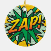 おもしろいレトロ漫画ブック音声バブルメッセージ セラミックオーナメント (裏面)