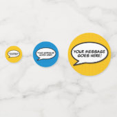 おもしろいレトロ漫画ブック音声バブル コンフェッティ (正面)