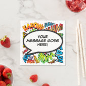 おもしろいレトロ漫画ブック音声バブル スタンダードカクテルナプキン (インサイチュ)