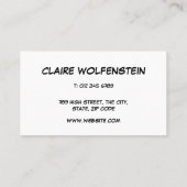 おもしろいレトロ漫画ブック音声バブル 名刺 (裏面)