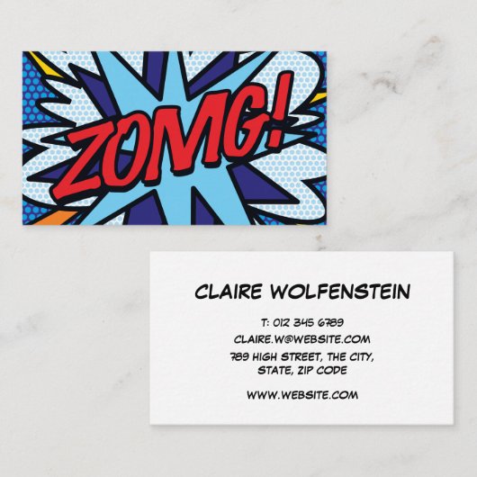 おもしろいレトロ漫画ブックZOMG! 名刺 (正面/裏面)