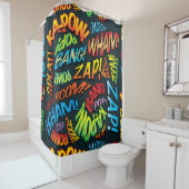 おもしろいレトロ漫画ブッポップ・アートのクアートサウンド シャワーカーテン (インサイチュ)