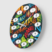 おもしろいレトロ漫画ブッポップ・アートのクアートサウンド ラージ壁時計 (傾斜)