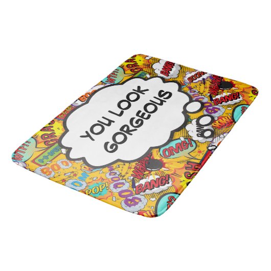 おもしろいレトロ漫画ポップ・アートのブックアートユーゴージャス バスマット (アングル)