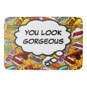 おもしろいレトロ漫画ポップ・アートのブックアートユーゴージャス バスマット (正面)