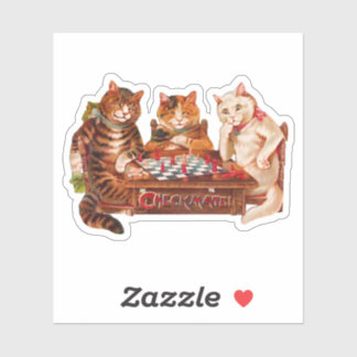 おもしろいレトロ猫チェッ遊クメイトのチェス1903 シール