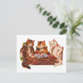 おもしろいレトロ猫チェッ遊クメイトのチェス1903 ポストカード (スタンド正面)