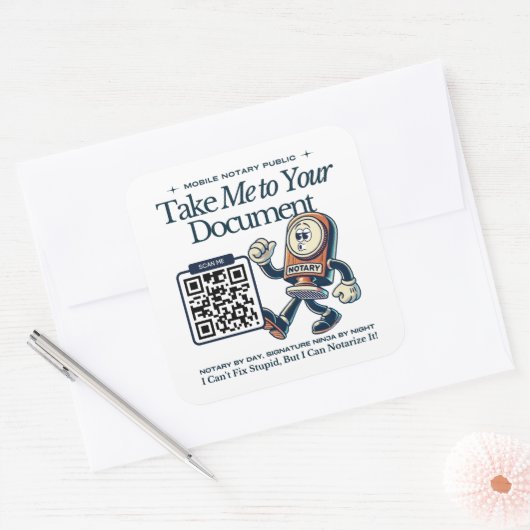 おもしろいレトロ移動公証人公共マーケティング スクエアシール (封筒)